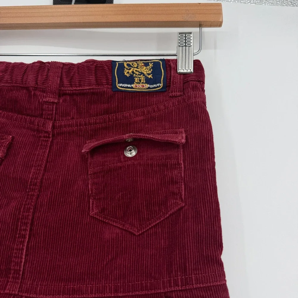 Ralph Lauren Girl's Burgundy Corduroy Pleated Skirt Preppy Sz 6X‎